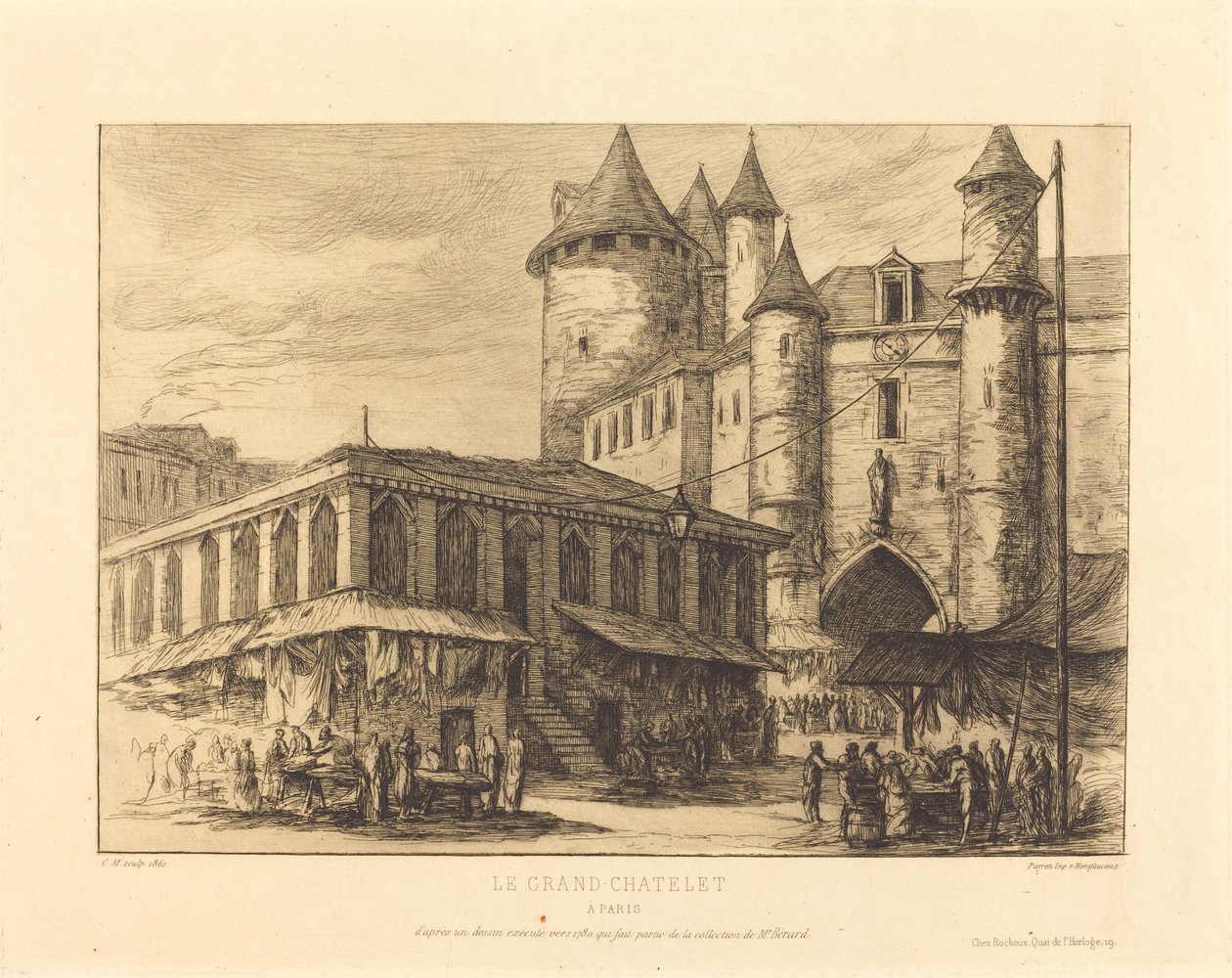 Le Grand Chatelet, Paris, cerca de 1780 (The Grand Chatelet, Paris, cerca de 1780) de Charles Meryon
