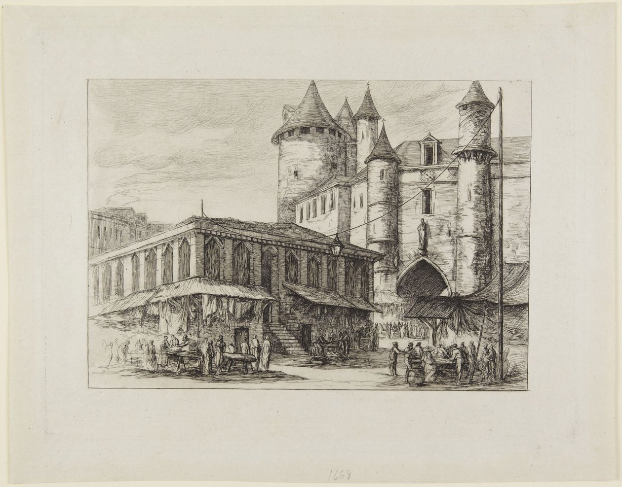 Le Grand Châtelet por volta de 1780 de Charles Meryon