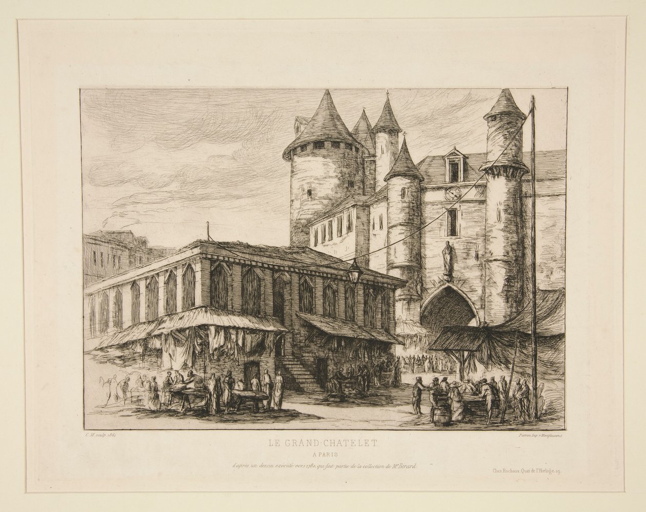 O Grand Chatelet [cerca de 1780 d de Charles Meryon