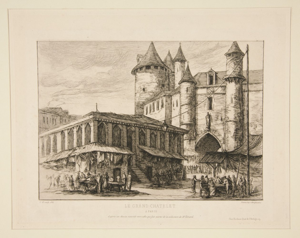 Le Grand Châtelet [cerca de 1780, a partir de um desenho da época] de Charles Meryon