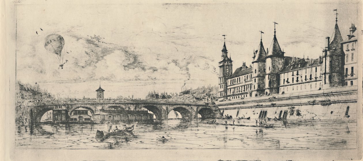 Le Pont-Au-Change 2º Estado, 6 18 x 13 116 Polegadas, 1854, 1927 de Charles Meryon