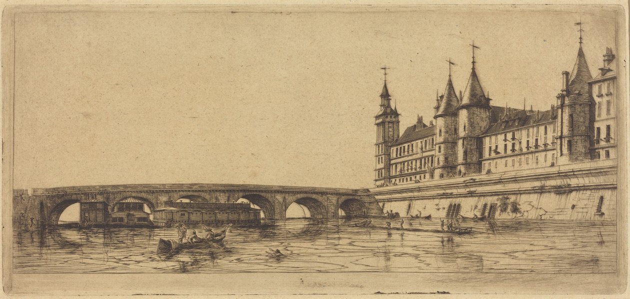 O Pont-au-Change, Paris de Charles Meryon