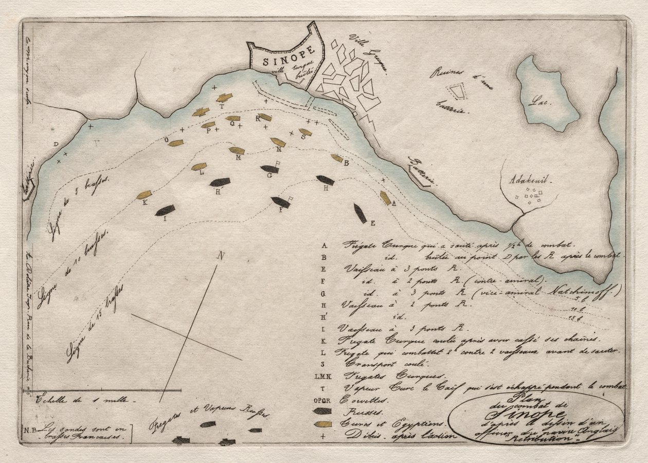 Mapa da Batalha de Sinope de Charles Meryon
