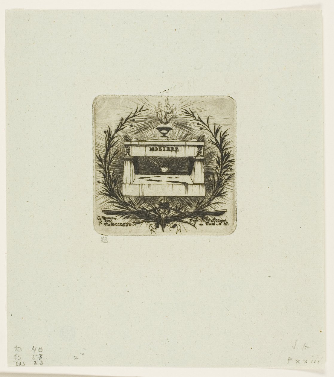 Túmulo de Molière, Cemitério do Père-Lachaise, Paris de Charles Meryon