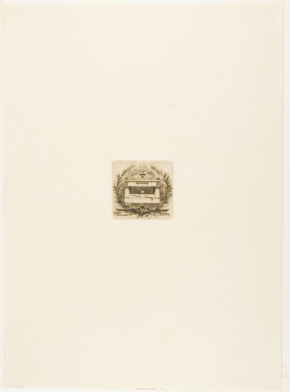 Túmulo de Molière, Cemitério do Père-Lachaise, Paris de Charles Meryon