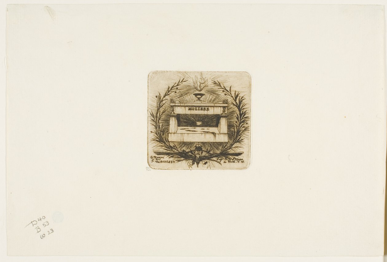Túmulo de Molière, Cemitério do Père-Lachaise, Paris de Charles Meryon