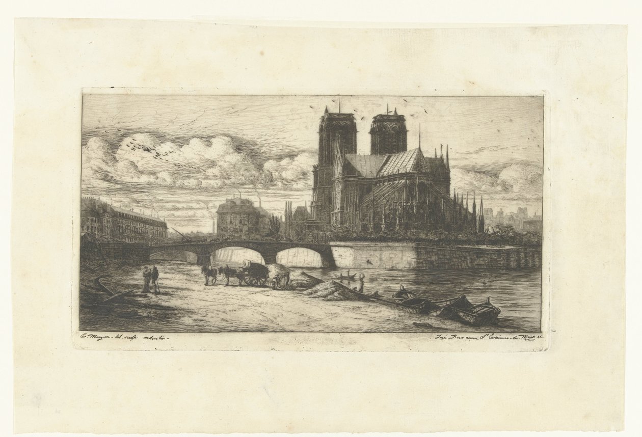 Nossa Senhora em Parijs
A abside de Notre-Dame
Etchings on Paris (título da série) de Charles Meryon