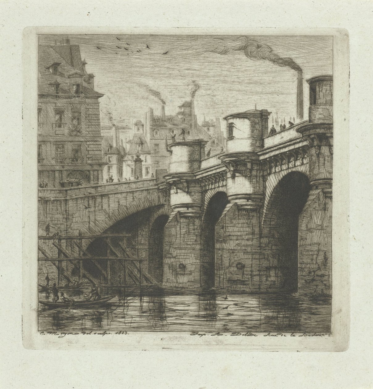 Pont-Neuf over de Seine em Parijs
A Pont-Neuf
Eaux-Fortes sobre Paris (título da série) de Charles Meryon
