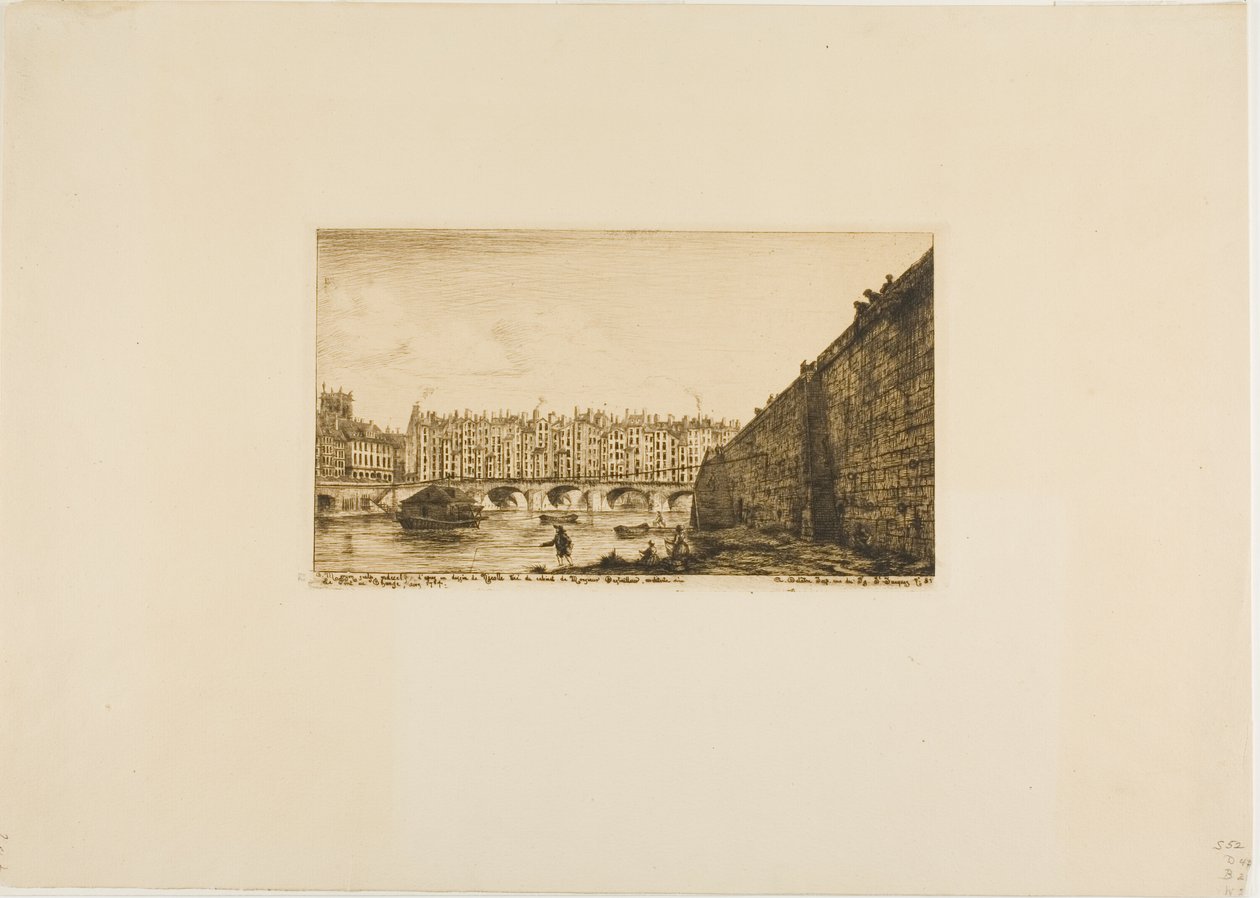 Pont-au-Change, Paris, cerca de 1784 de Charles Meryon