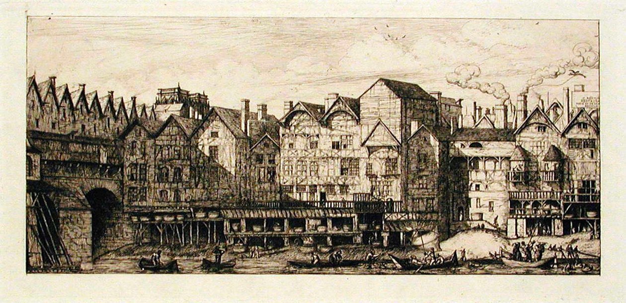 Porta da Cité, em finais do século XVII, Paris de Charles Meryon