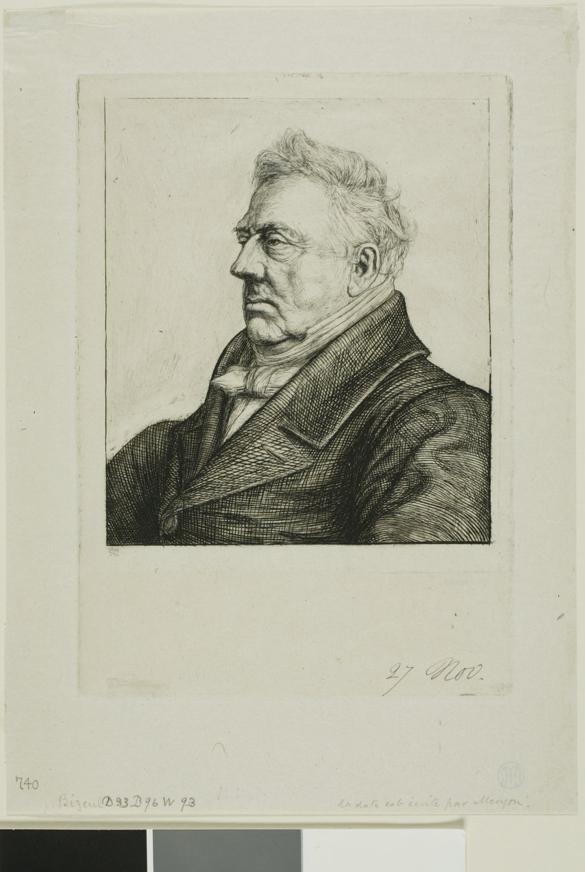 Retrato de Louis Jacques Marie Bizeul, o arqueólogo bretão de Charles Meryon