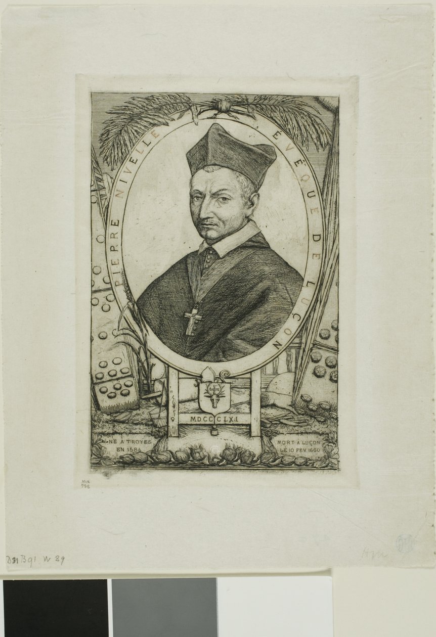 Retrato de Pierre Nivelle, Bispo de Luzon de Charles Meryon