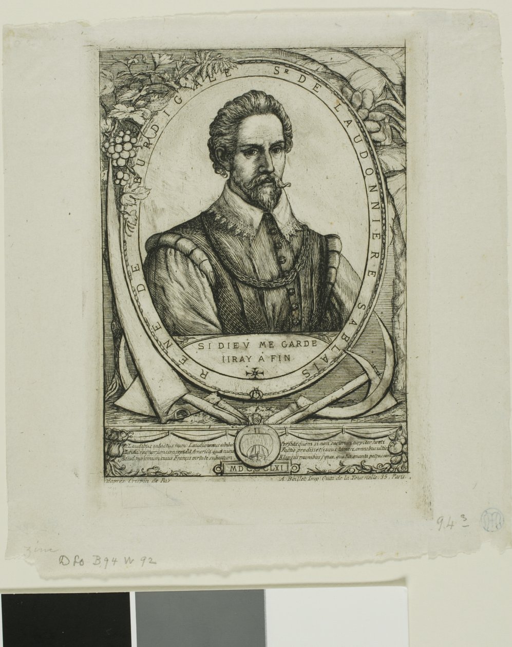 Retrato de René de Laudonnière Sablais (de Burdigale) de Charles Meryon