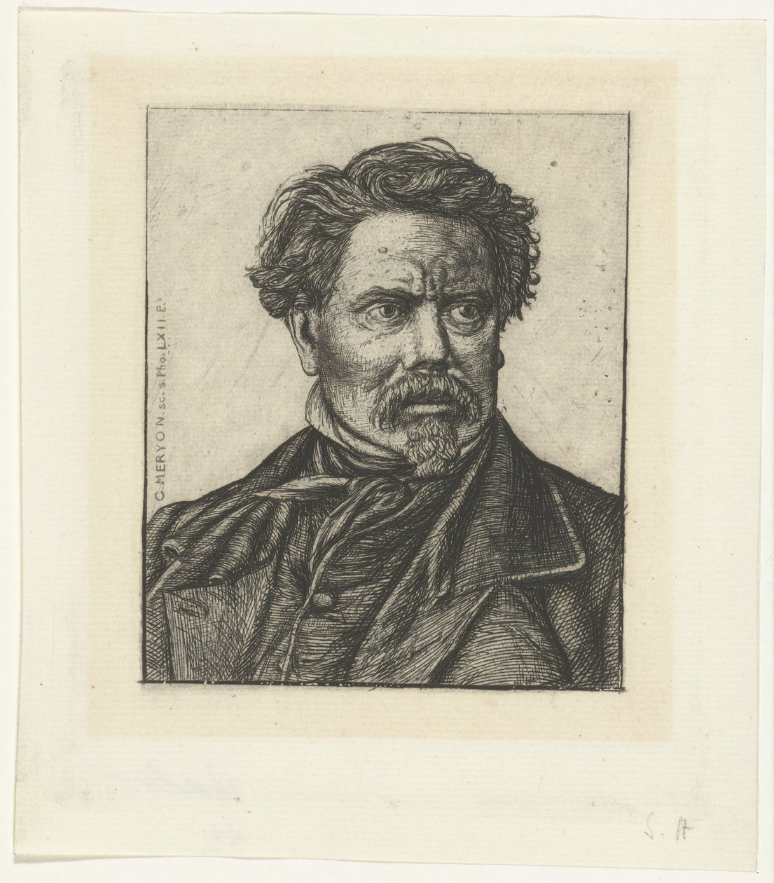 Retrato do historiador Benjamin Fillon de Charles Meryon