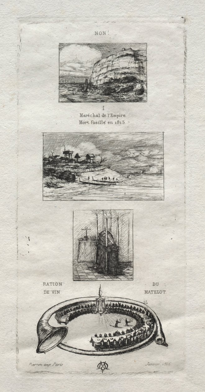 Rebus: Não, Morny não está morto, pois está se casando novamente, 1866. de Charles Meryon