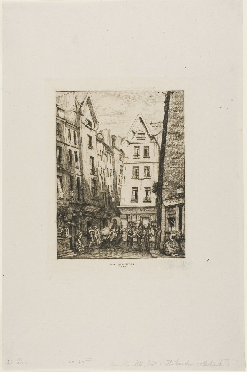 Rue Pirouette em Les Halles, Paris de Charles Meryon