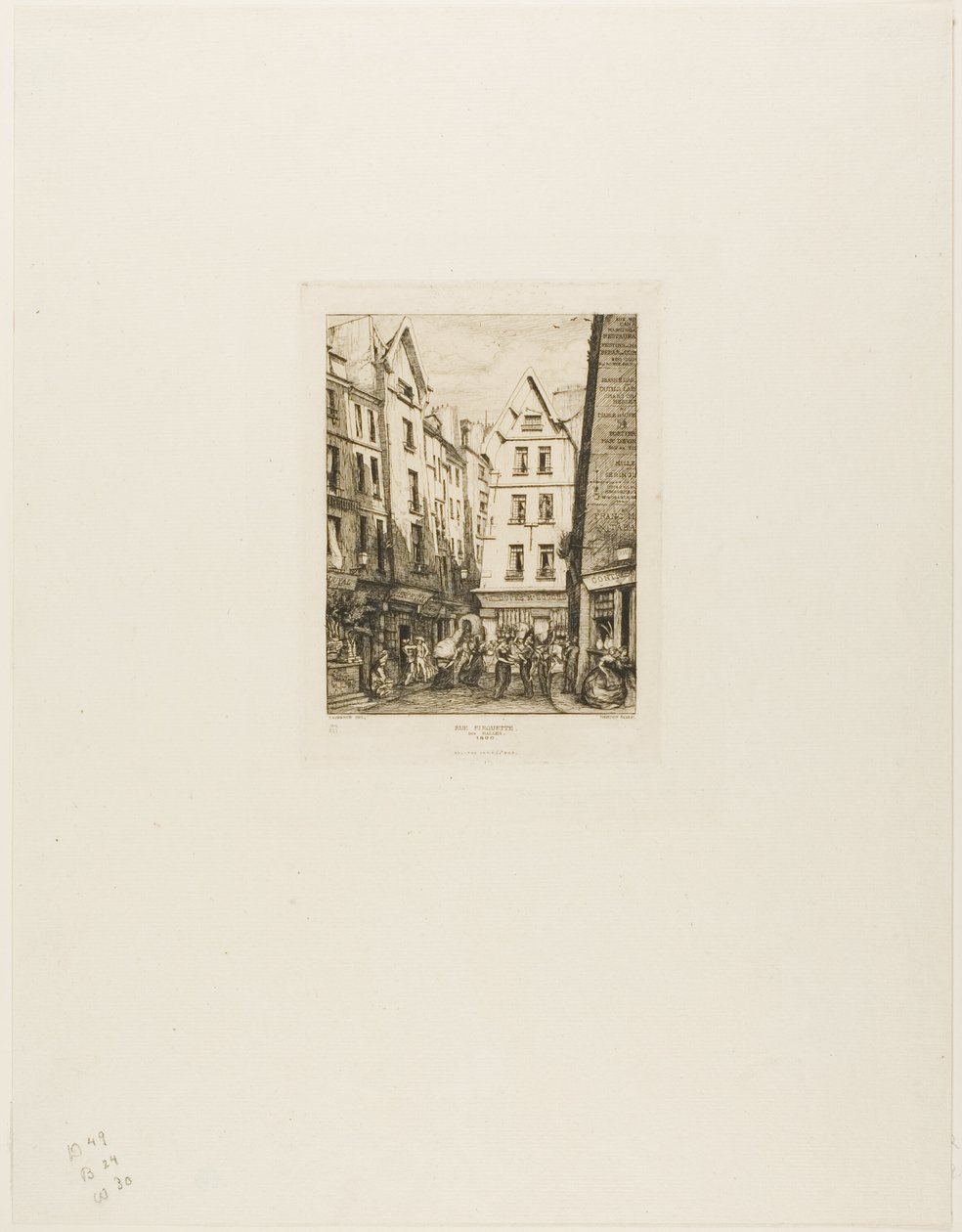Rue Pirouette em Les Halles, Paris de Charles Meryon