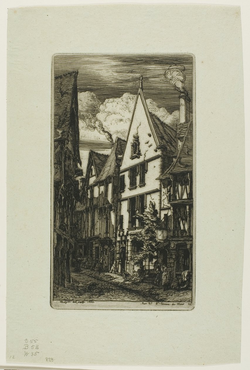 Rue des Toiles, Bourges de Charles Meryon