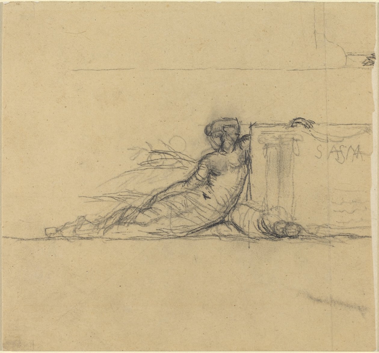 Figura feminina sentada para "San Francisco" de Charles Meryon