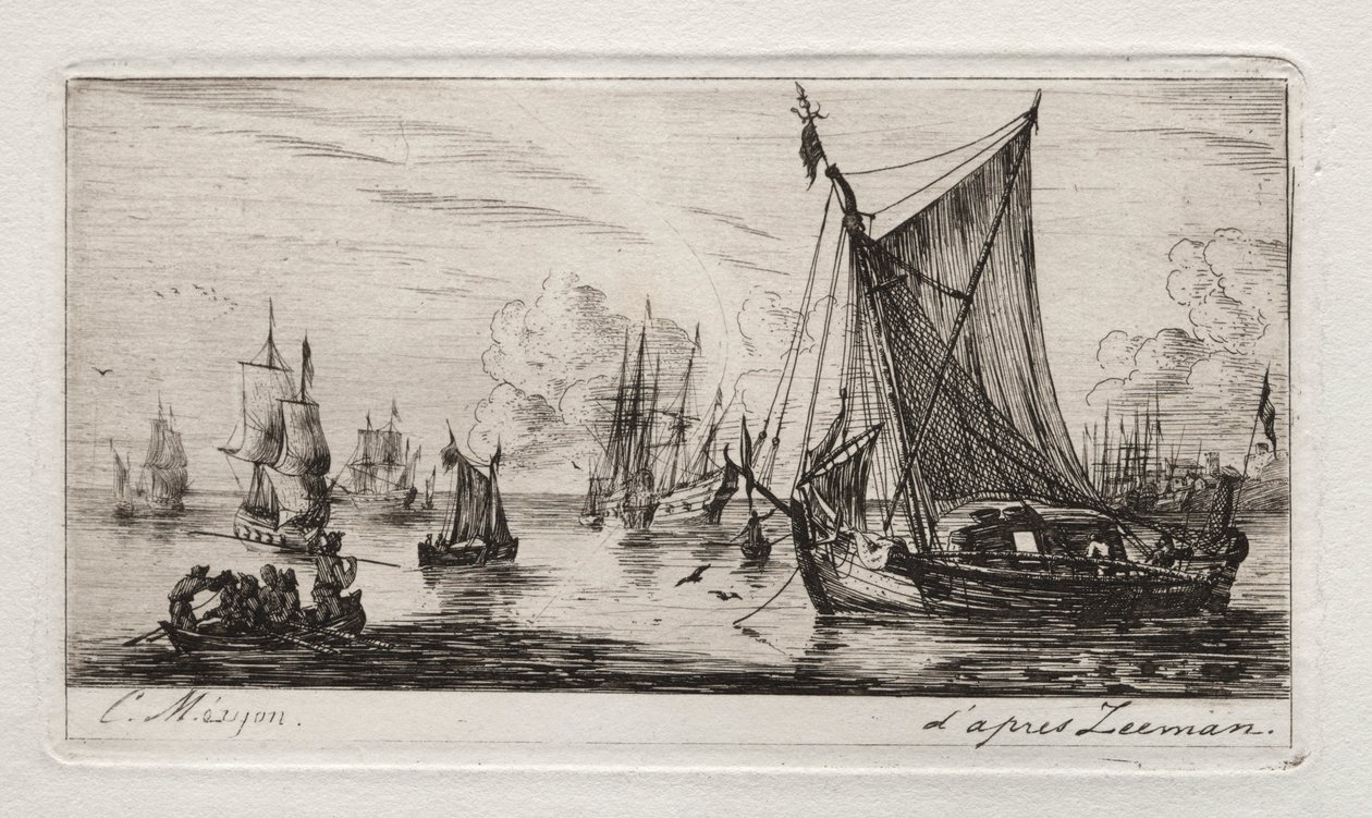 Pescadores do Mar do Sul, 1850. de Charles Meryon