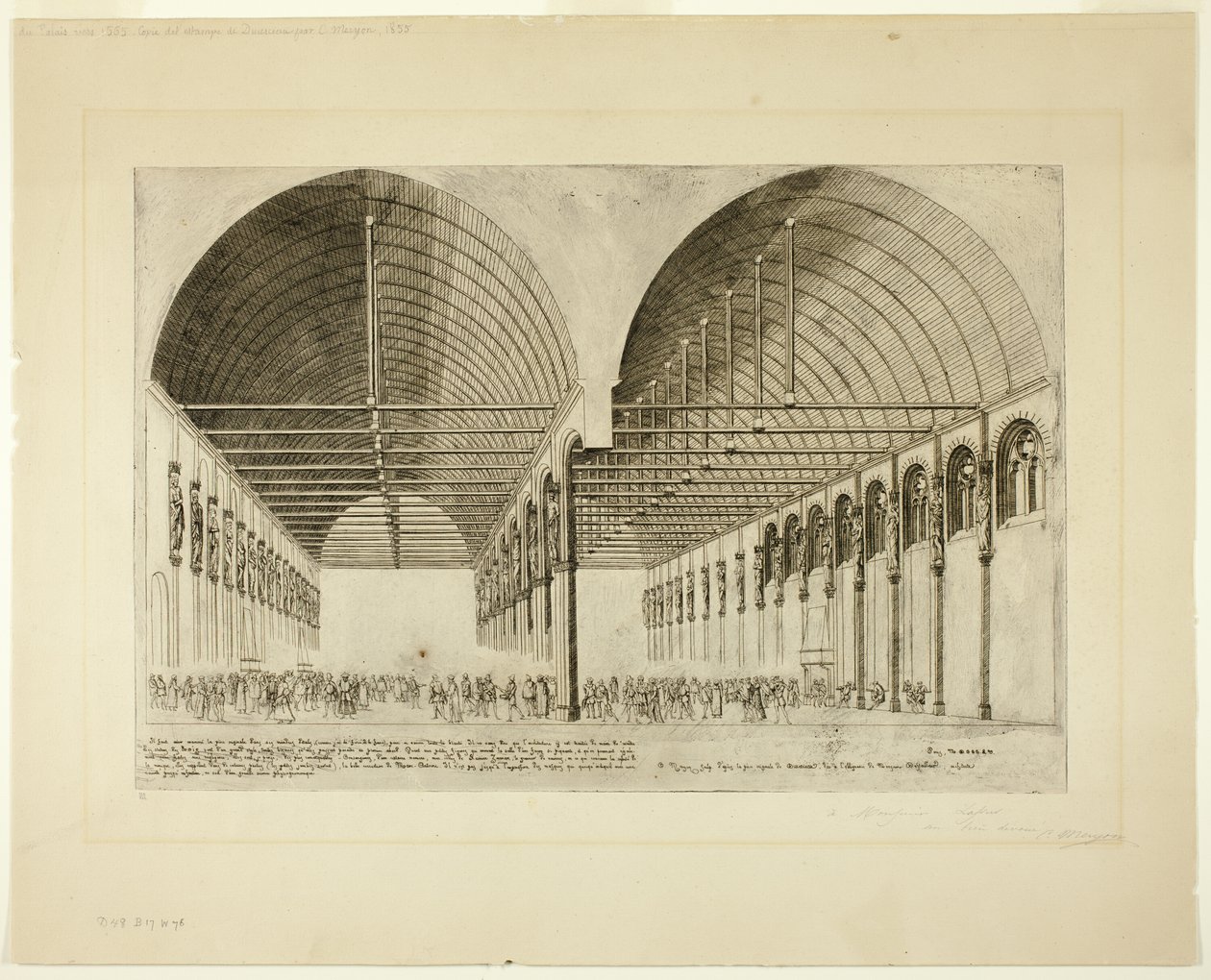 A antecâmara do Palais de Justice, Paris de Charles Meryon