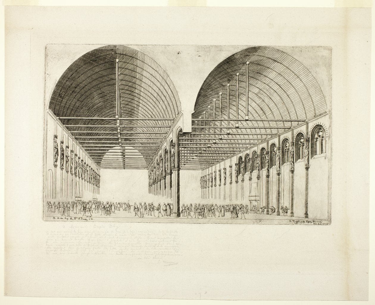 A antecâmara do Palais de Justice, Paris de Charles Meryon