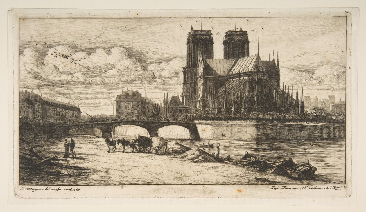 A abside de Notre-Dame, Paris de Charles Meryon