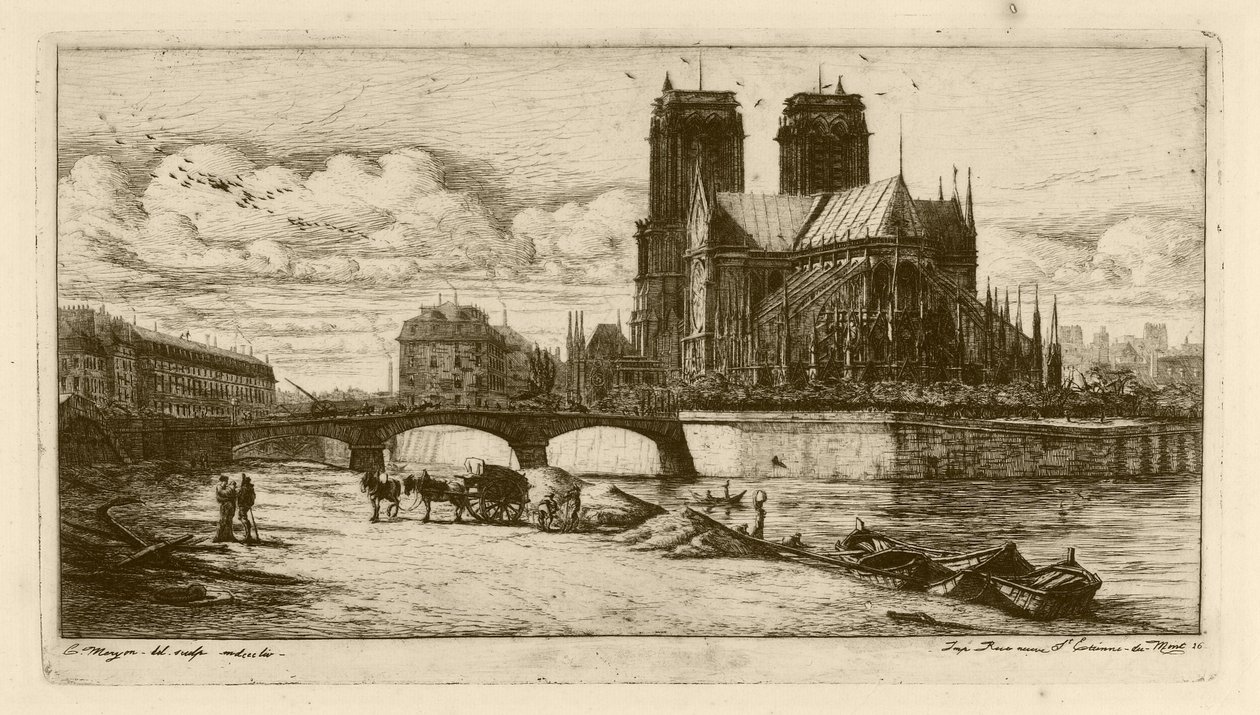 A abside de Notre-Dame, Paris de Charles Meryon