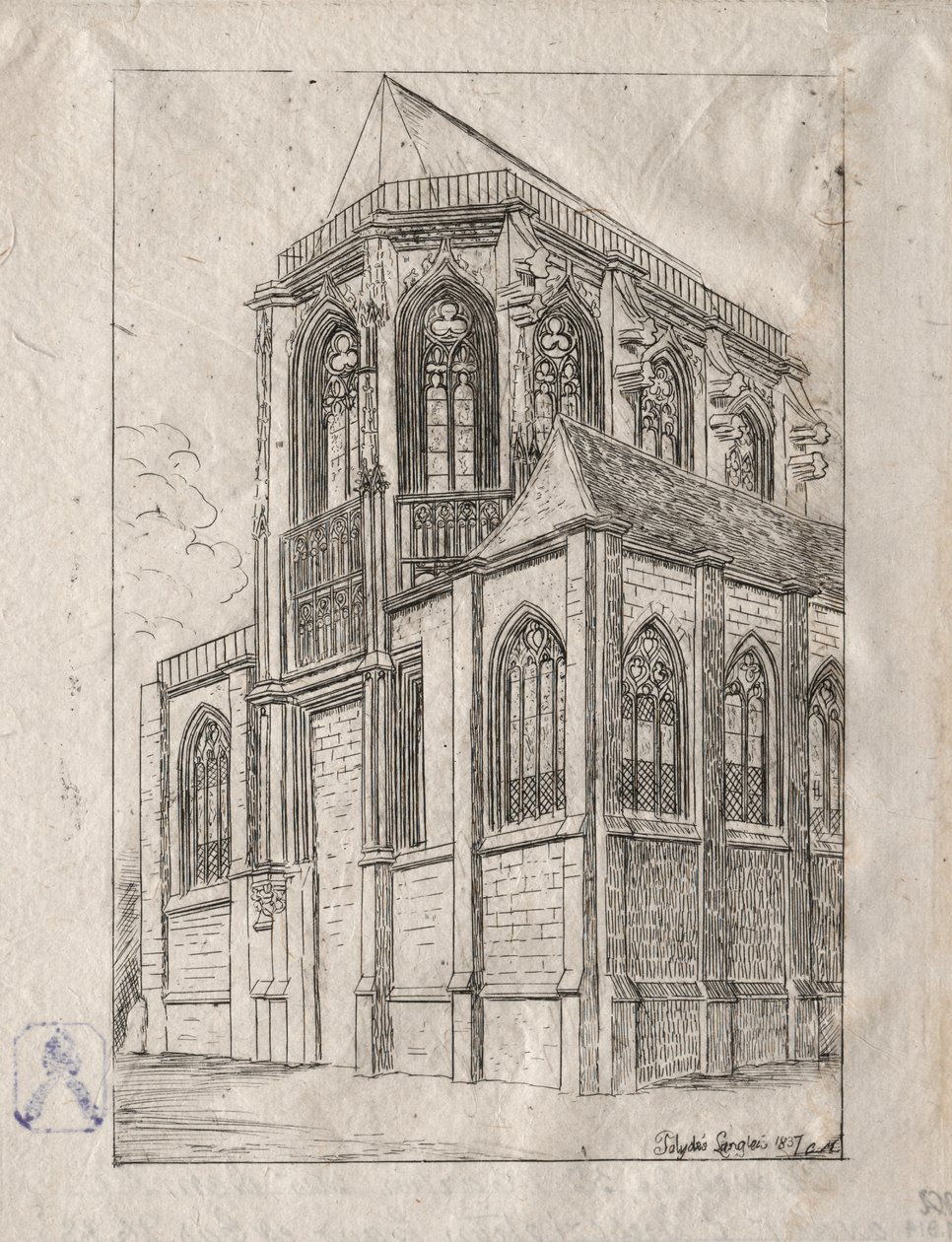 A abside da Igreja de St. Martin-sur-Renelle de Charles Meryon