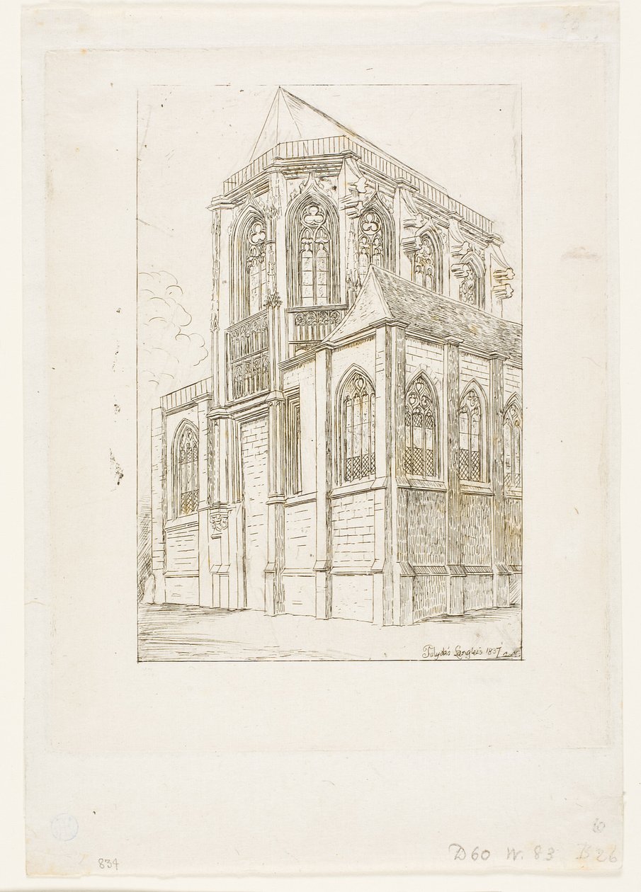 A abside da Igreja de St Martin-sur-Renelle, Paris de Charles Meryon