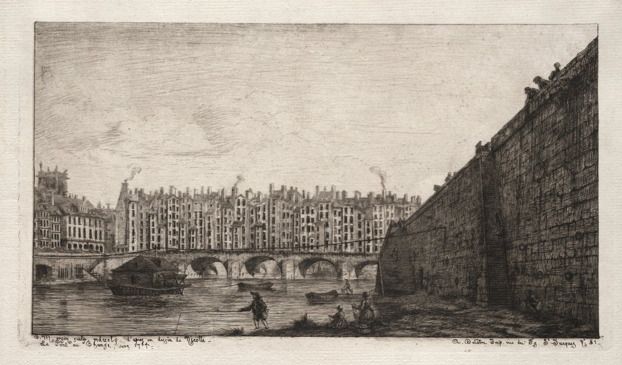 A Exchange Bridge, Paris, por volta de 1784, 1855. de Charles Meryon