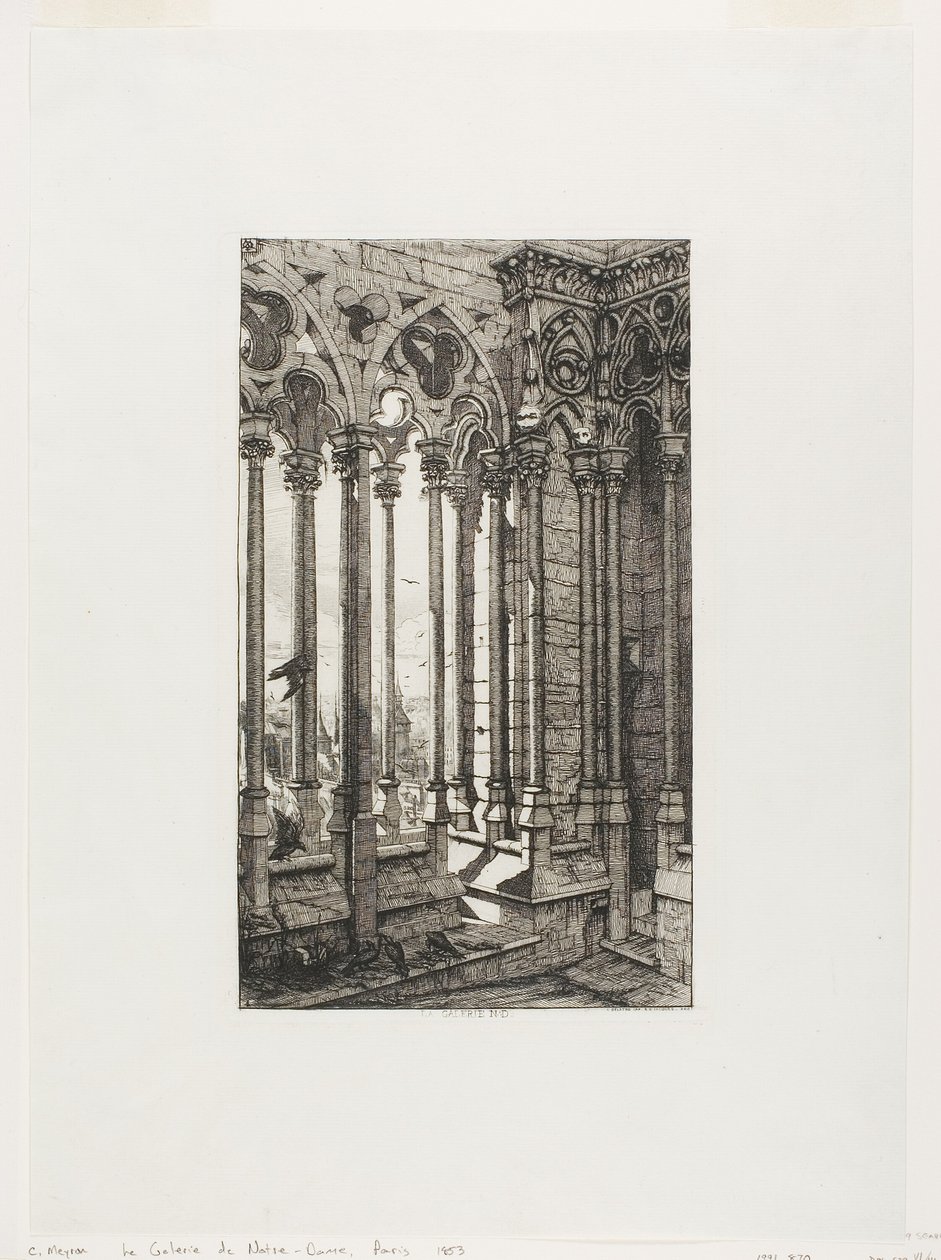 A Galeria de Notre-Dame, Paris de Charles Meryon
