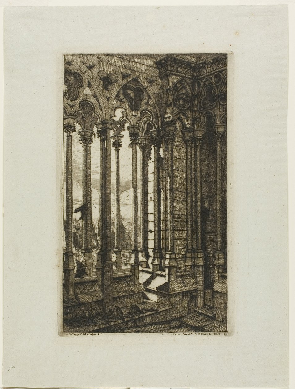 A Galeria de Notre-Dame, Paris de Charles Meryon