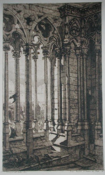 A Galeria de Notre-Dame, Paris de Charles Meryon