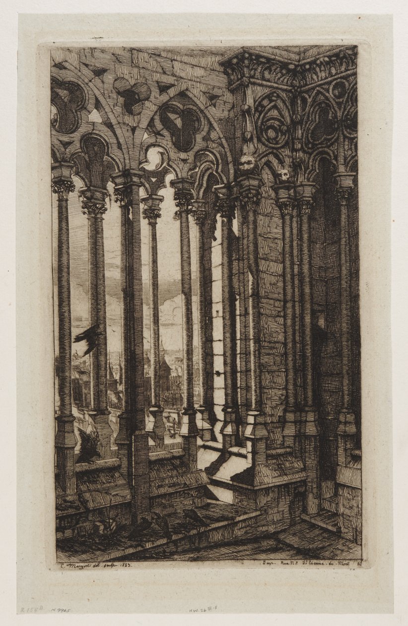 A galeria de Notre-Dame, Paris de Charles Meryon