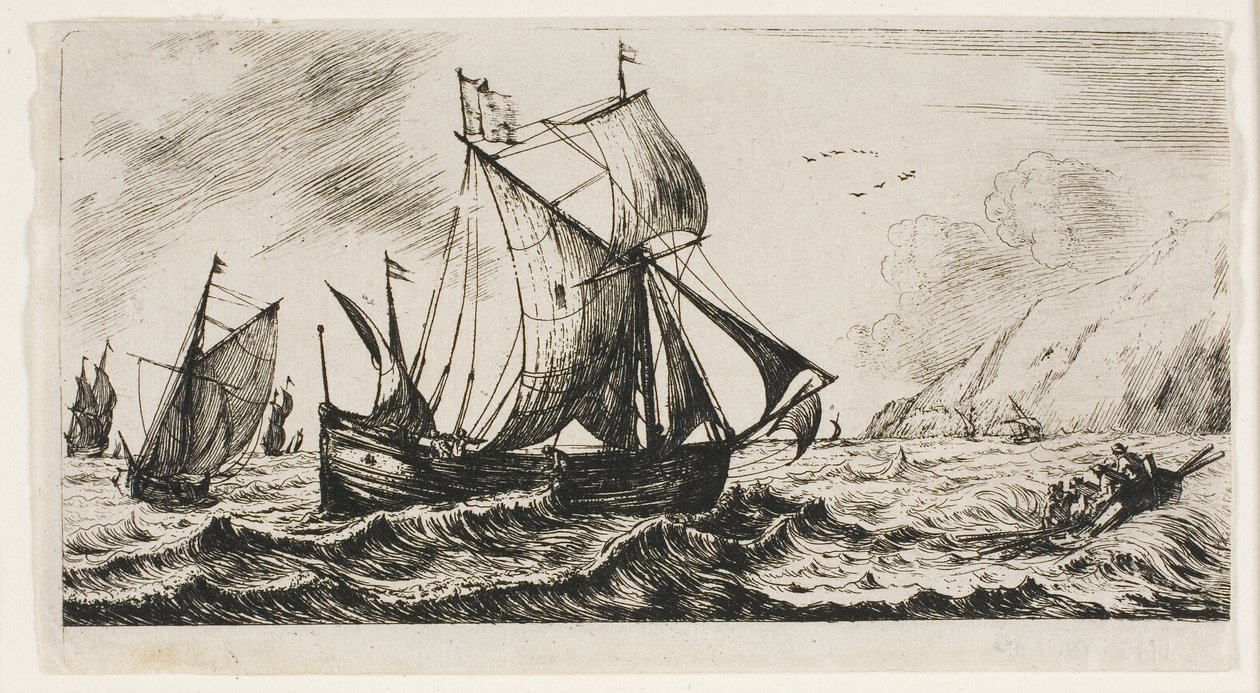 O Galliot de Jean de Vyl de Rotterdam de Charles Meryon