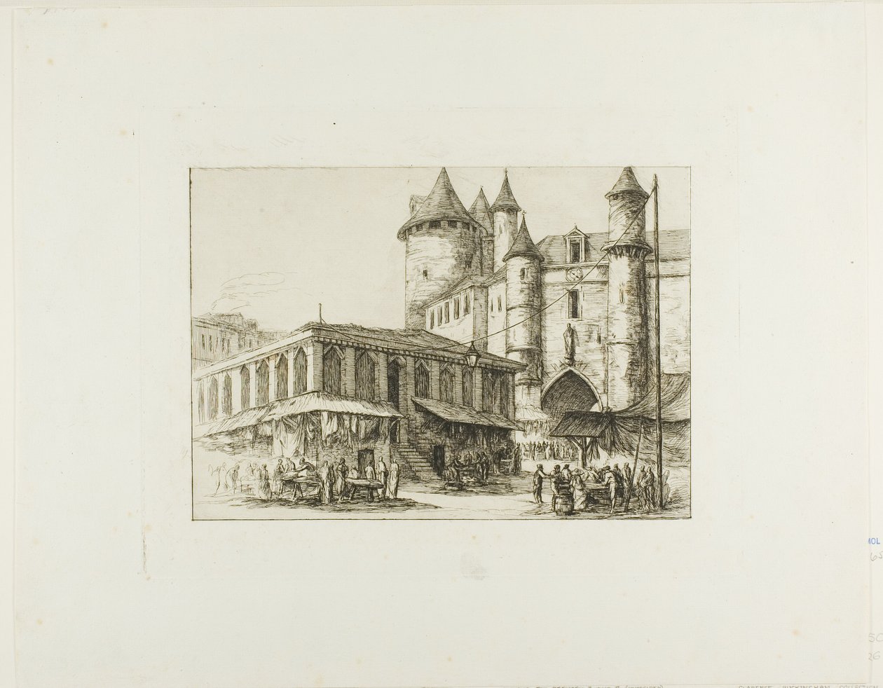 O Grand Châtelet, Paris, c. 1780, após um desenho anterior de Charles Meryon