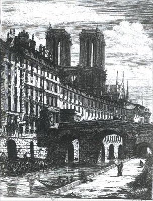 A Pequena Ponte no Hotel-Dieu de Charles Meryon