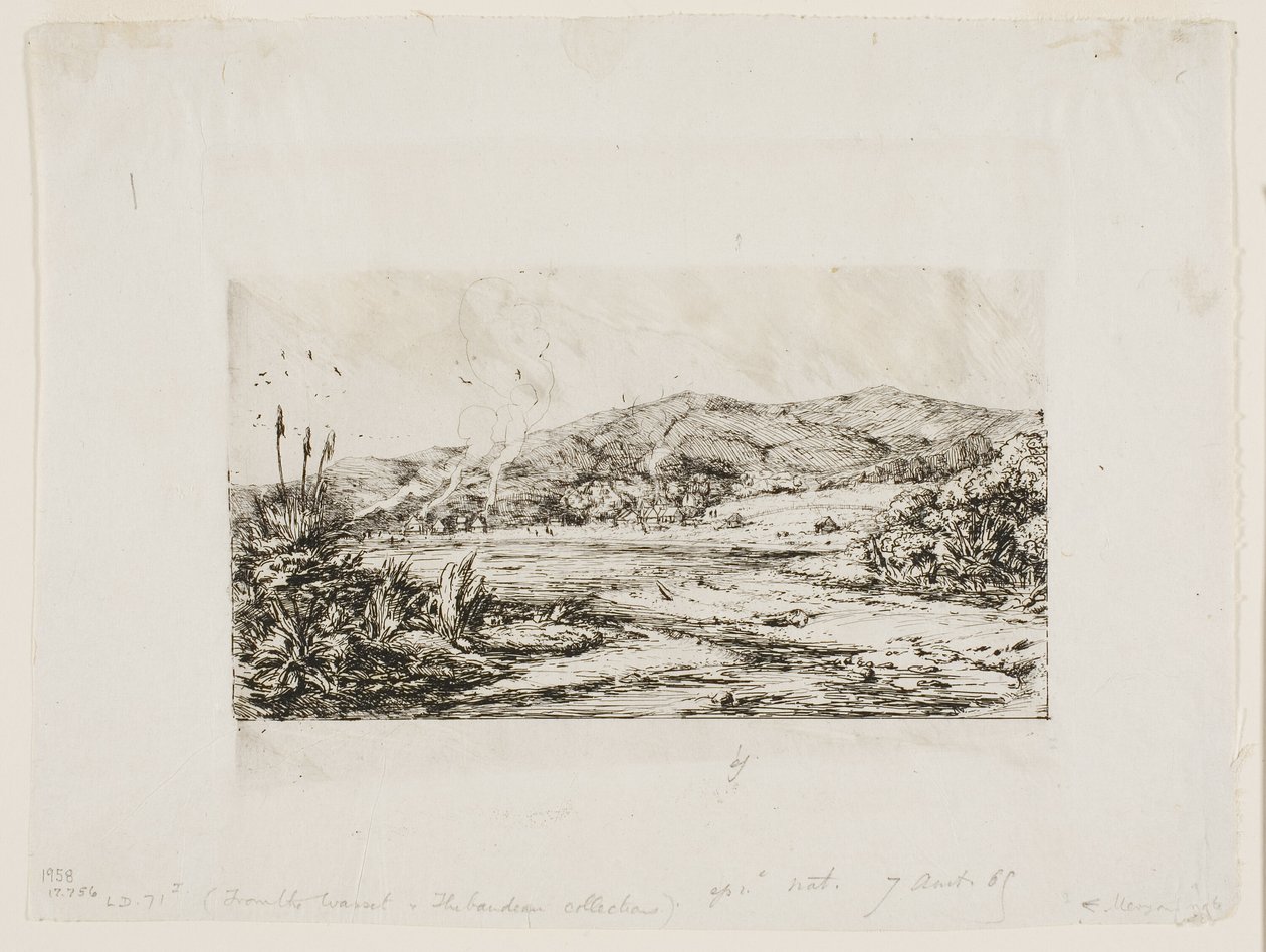 A Pequena Colónia Francesa em Akaroa, 1845 de Charles Meryon