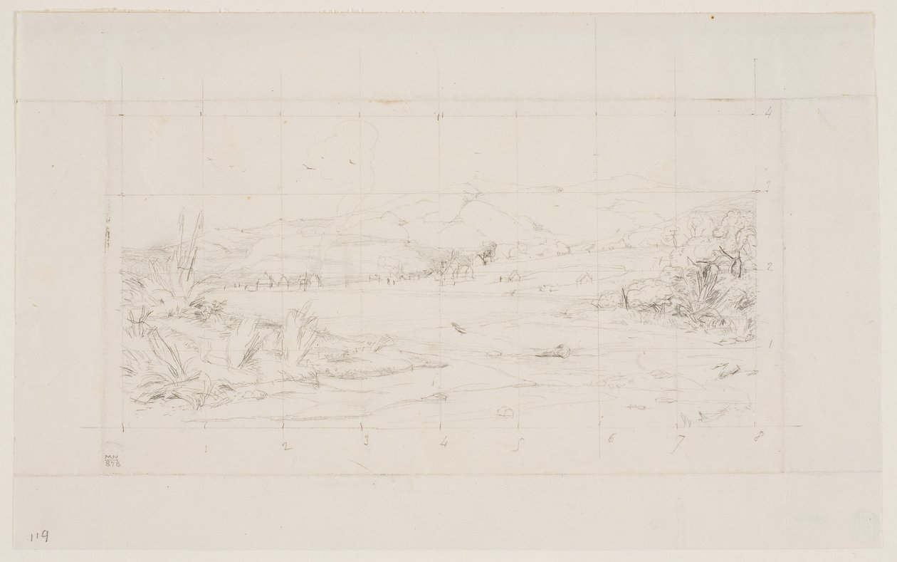 A Pequena Colónia Francesa em Akaroa, 1845 de Charles Meryon