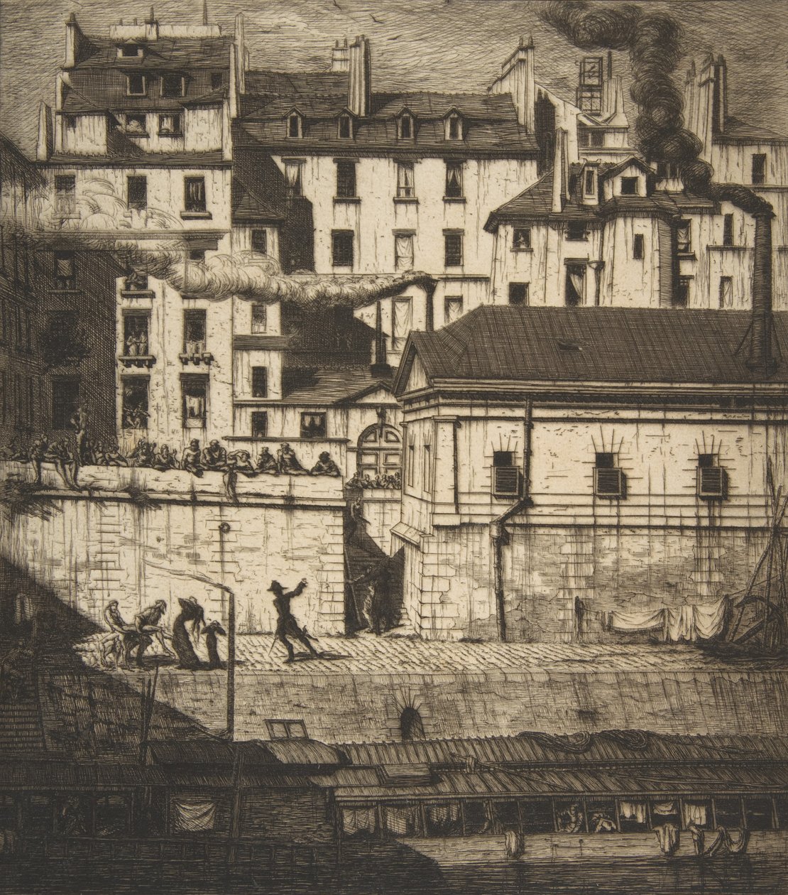 O necrotério, Paris La Morgue, 1854. de Charles Meryon