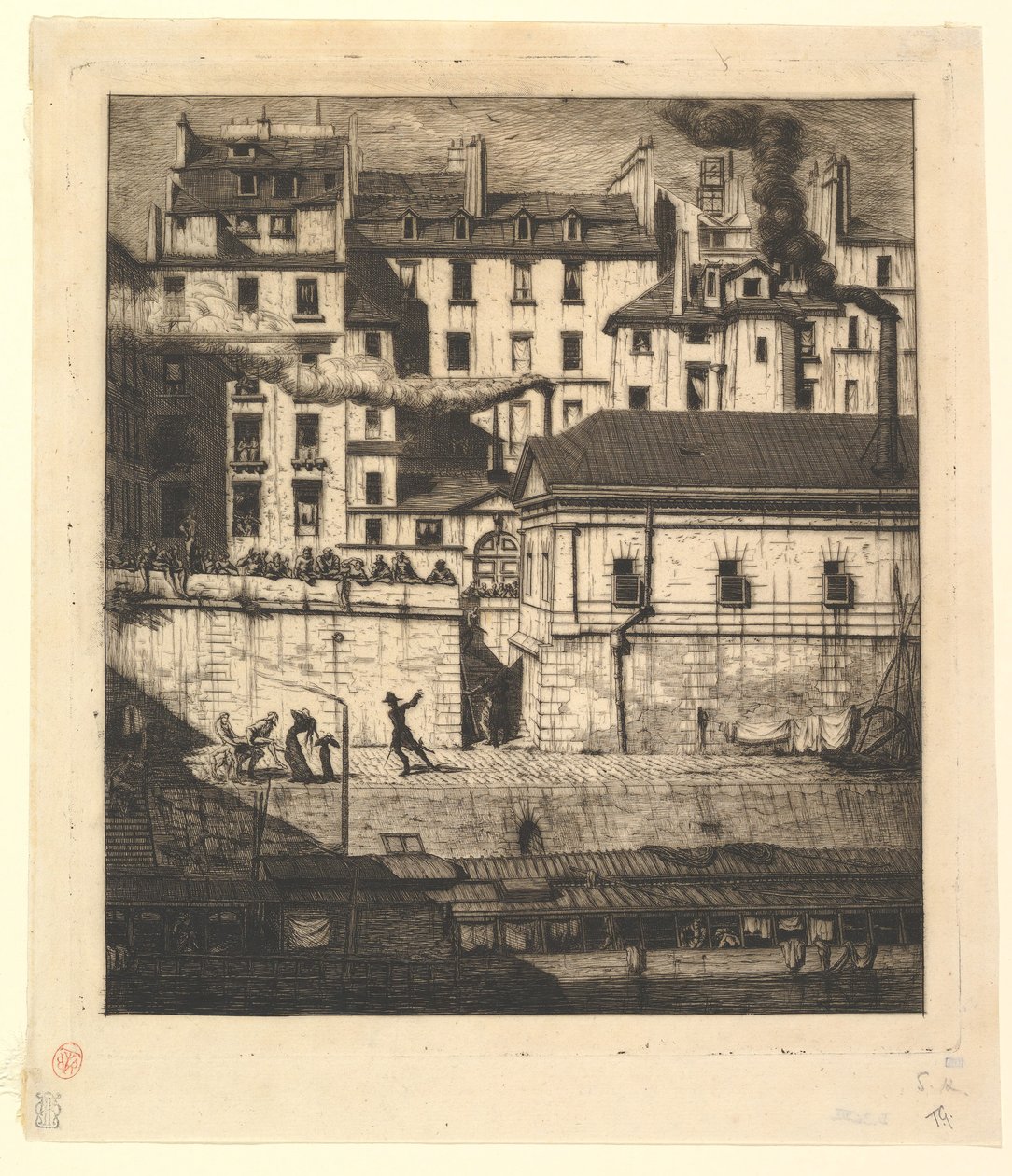 O necrotério, Paris La Morgue, 1854. de Charles Meryon