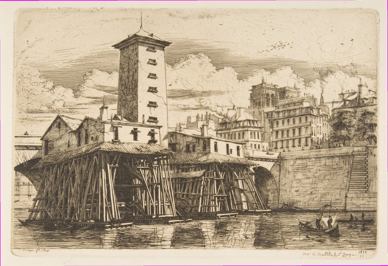 A bomba de Notre-Dame, Paris de Charles Meryon