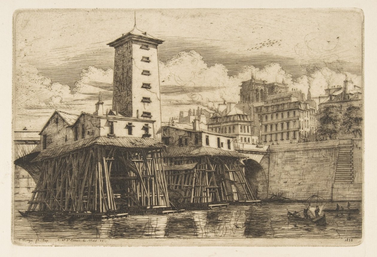 A bomba de Notre-Dame, Paris de Charles Meryon