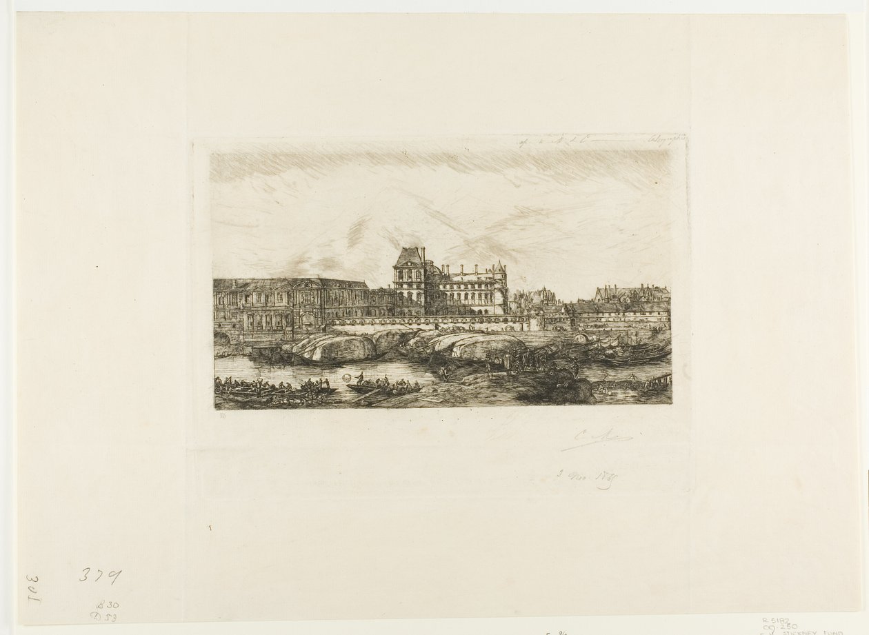 O Antigo Louvre, Paris, 1651 de Charles Meryon