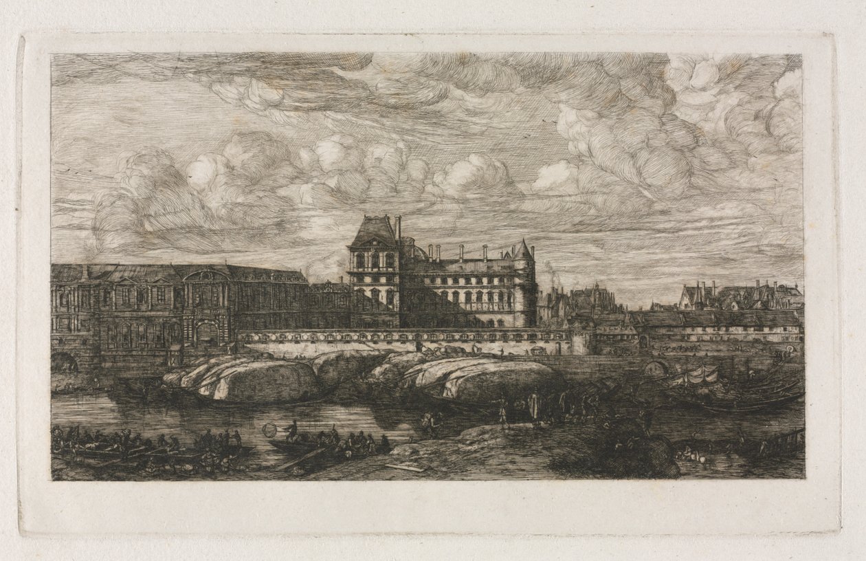 O Louvre velho de uma pintura por Zeeman, 1651, 1866. de Charles Meryon