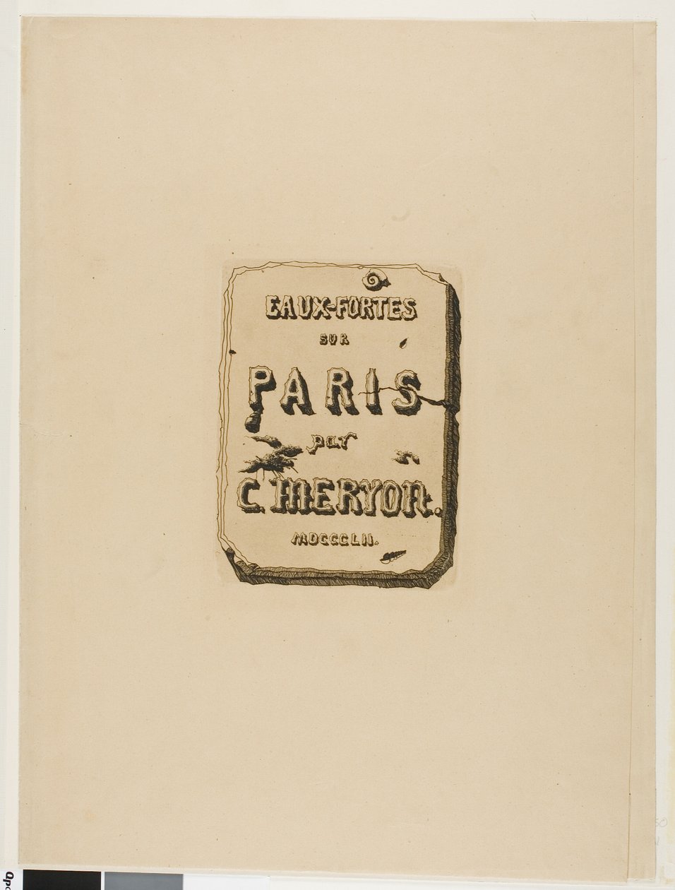 Página de rosto para Eaux-Fortes sur Paris de Charles Meryon