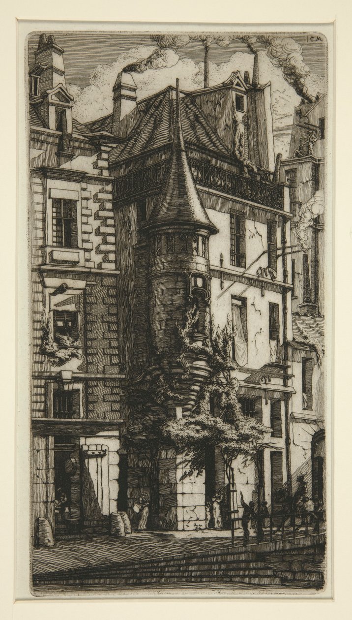 Tourelle, rue de la Tixeranderie (Casa com torre, rue de la Tixeranderie) de Charles Meryon