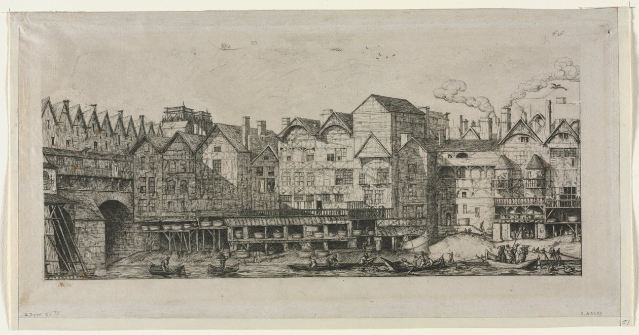 Vista de parte da cidade de Paris em direção ao fim do século XVII, 1861. de Charles Meryon
