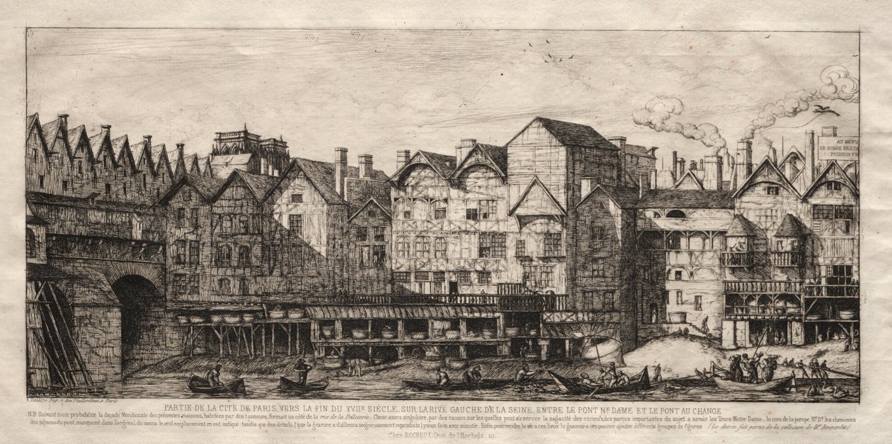 Vista de parte da cidade de Paris, no final do século XVII de Charles Meryon